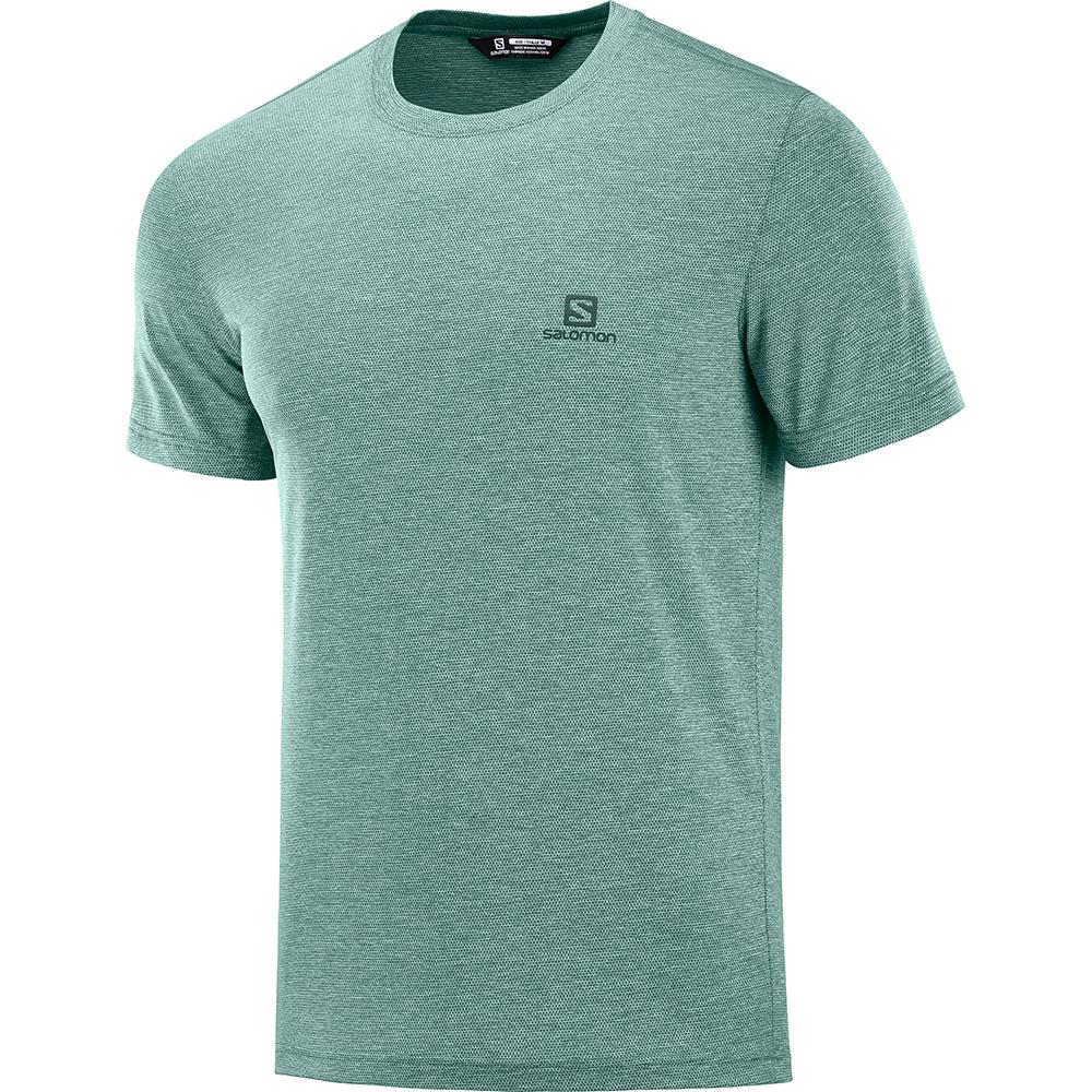 SALOMON EXPLORE PIQUE SS M Philippines - Men's Tee Shirt - Green | 350267-MYA